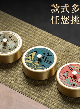 复古创意香薰香道香器沉香盘香香炉家用线香插座直筒茶桌摆件香托