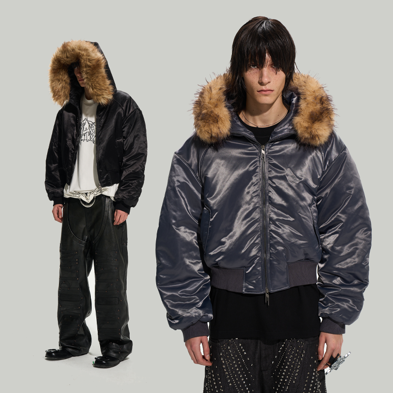 BLINDNOPLAN25AW高端系列可拆卸毛领连帽夹克外套加厚保暖棉衣