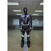 BLINDNOPLAN26SS高端系列拼接撞色护具机车绑带直筒宽松休闲皮裤