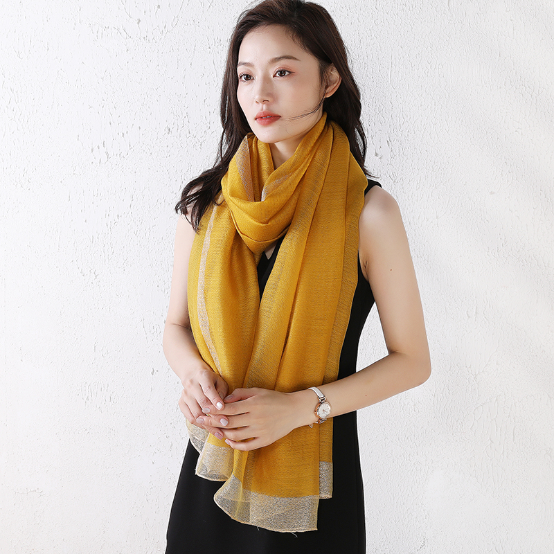 专柜新品桑蚕丝羊毛混纺长款丝巾春秋冬季百搭保暖围巾姜黄色披肩,服饰配件/皮带/帽子/围巾,围巾/丝巾/披肩,淘宝优惠券,粉丝福利购,淘宝优惠卷