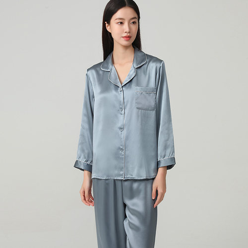 女款真丝宽松家居服睡衣套装丝绸