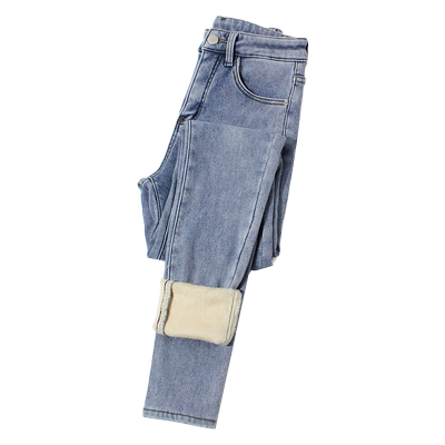 沐烟小脚长裤加绒高腰加长