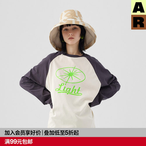 almondrocks插肩袖美式复古T恤