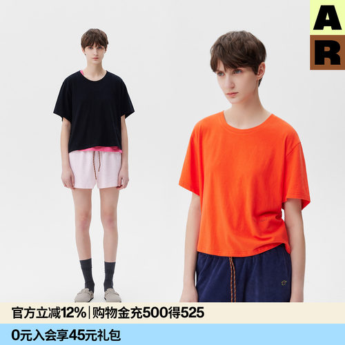 【博主推荐】AR「softnotes」棉莫代尔宽松圆领短袖T恤纯色上衣女
