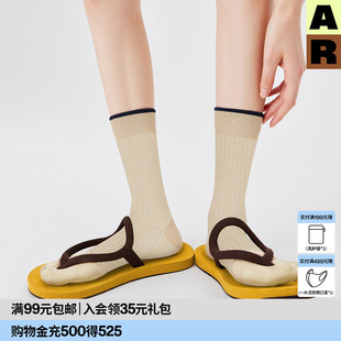 AR撞色分趾中筒袜 显瘦女士袜子ins潮r线AlmondRocks 2025四季 款