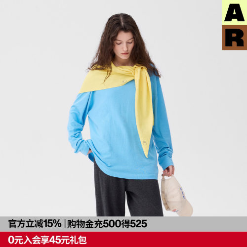 【紫标】AR康赛妮棉羊绒圆领套头宽松长袖日常上衣AlmondRocks