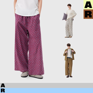 散步长裤 AR波点可外穿家居裤 度假裤 豹纹遛弯裤 春夏 宽松条纹休闲裤