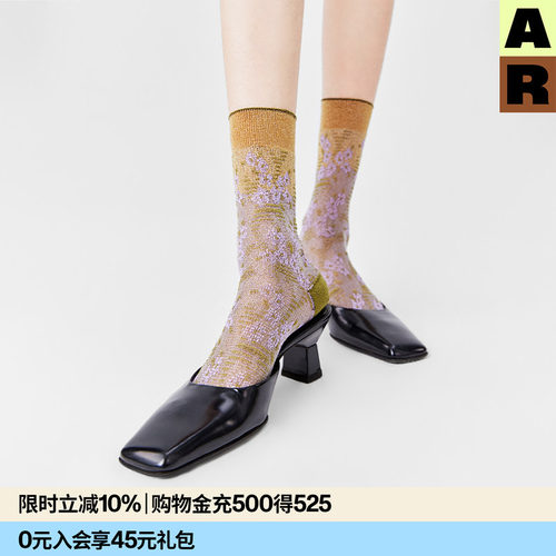 【意大利袜机】AR织锦复古卡丝袜2026透明水晶玻璃丝袜薄款中筒袜