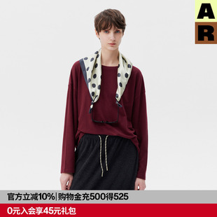 【现货秒发】AR艺术家合作棉莫代尔圆领长袖纯色T恤宽松慵懒上衣