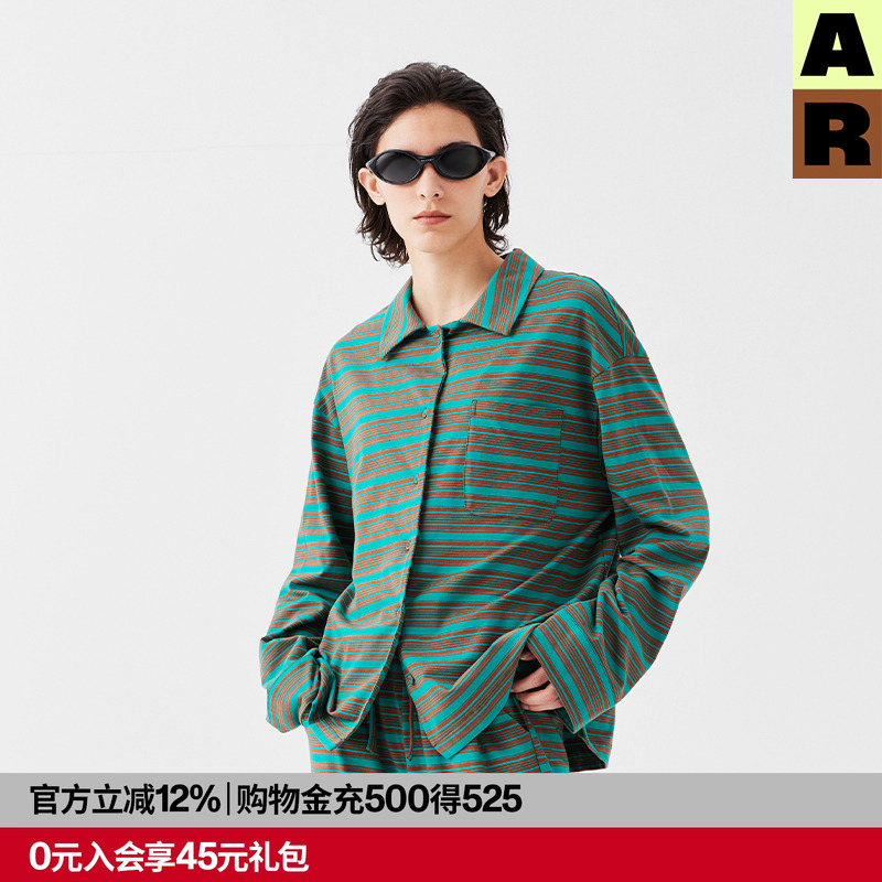 AR原创经典复古条纹家居服套装四季可外穿气质宽松慵懒睡衣长裤女