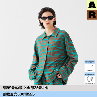 女 AR原创经典 复古条纹家居服套装 四季 可外穿气质宽松慵懒睡衣长裤