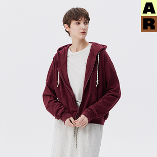 AR「softnotes」棉莫代尔卫衣纯色连帽开衫 卫衣 上衣2026巨好看