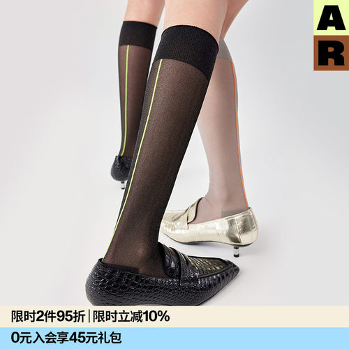 防勾丝透肤小腿袜白色长筒丝袜