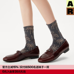 AR亮光丝烟花中筒袜女玛丽珍袜复古浮雕花纹春秋无骨袜秋冬袜子棉