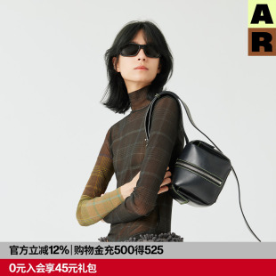 高级感2025新款 长袖 AlmondRocks 中高领修身 AR高颜值网纱打底衫