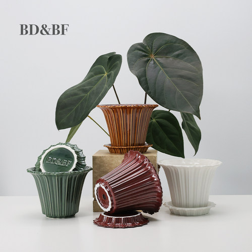 BD&BF米兰系列复古陶瓷花盆