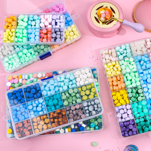 火漆火星印章蜡粒工具盒装混色