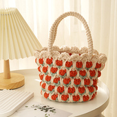 菲菲姐家郁金香手工编织包自制毛线diy材料送闺蜜女友礼物手提包