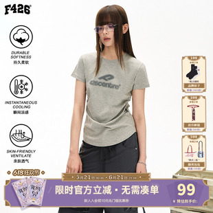 【F426官方店】国潮牌夏季新款休闲透气凉感短款收腰正肩短袖T恤