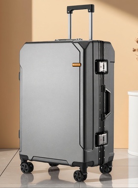 日本SMO/原创旅行铝框拉杆箱万向轮20寸男女行李箱24密码皮箱子26