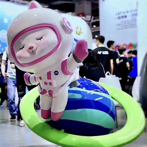 玻璃钢雕塑园林景观装置户外大型凤凰麒麟模型卡通招财猫落地摆件