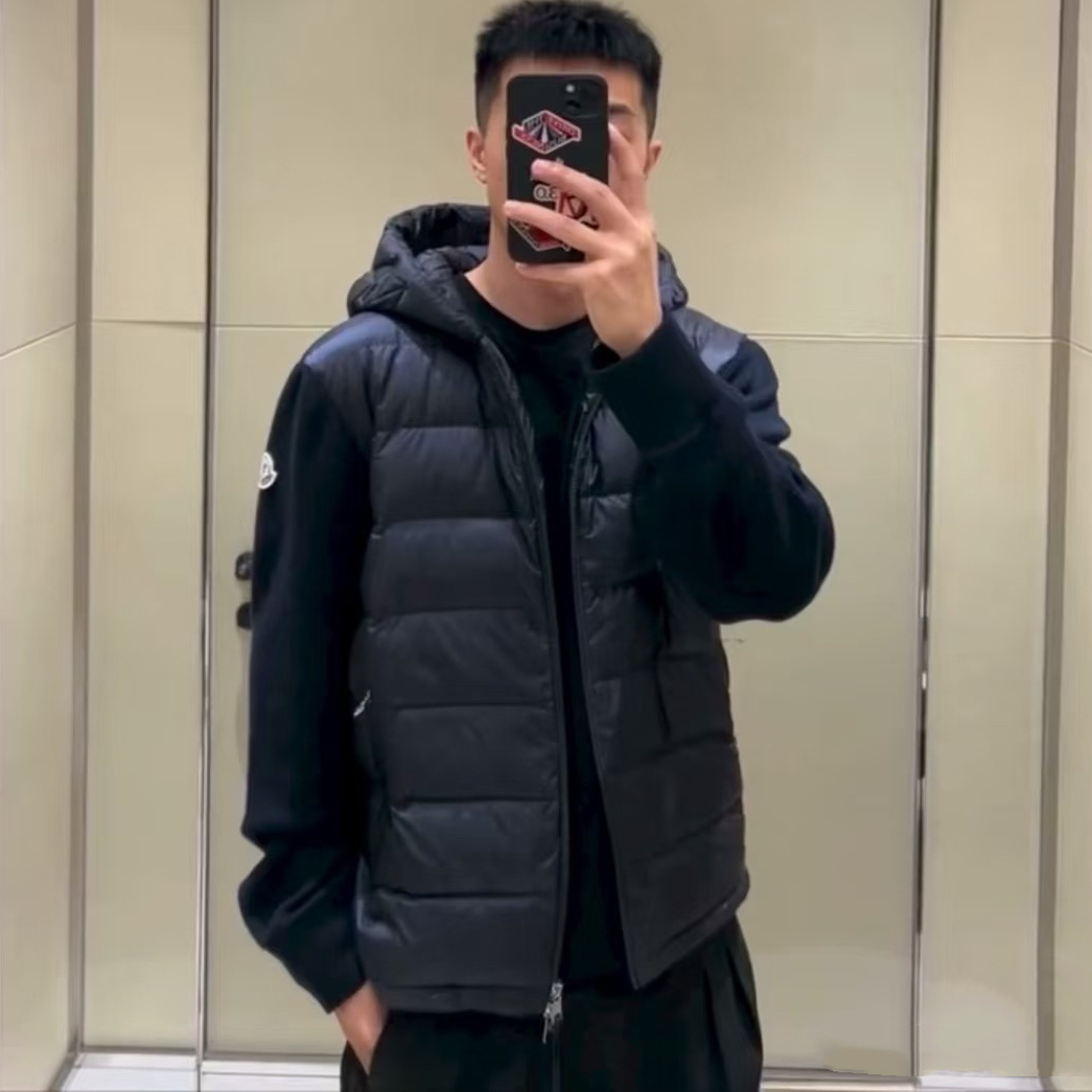 90白鸭绒针织拼接男女羽绒服夹克