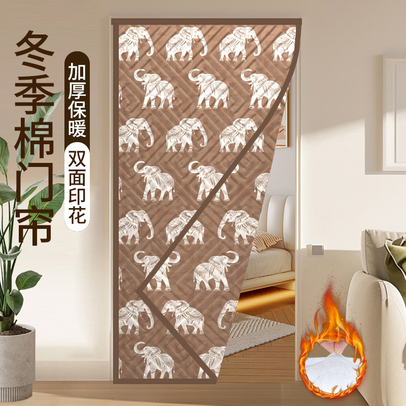 门帘冬加厚2025冬季新款棉门帘家用卧室房间免打孔防寒隔断帘帘子