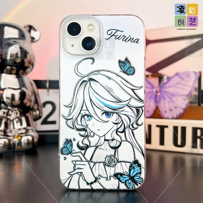 凌彩创艺原神游戏蝴蝶芙宁娜魈手机壳适用苹果17promax华为vivoiqoo13小米17一加ace5红米k80至尊IMD冰川纹