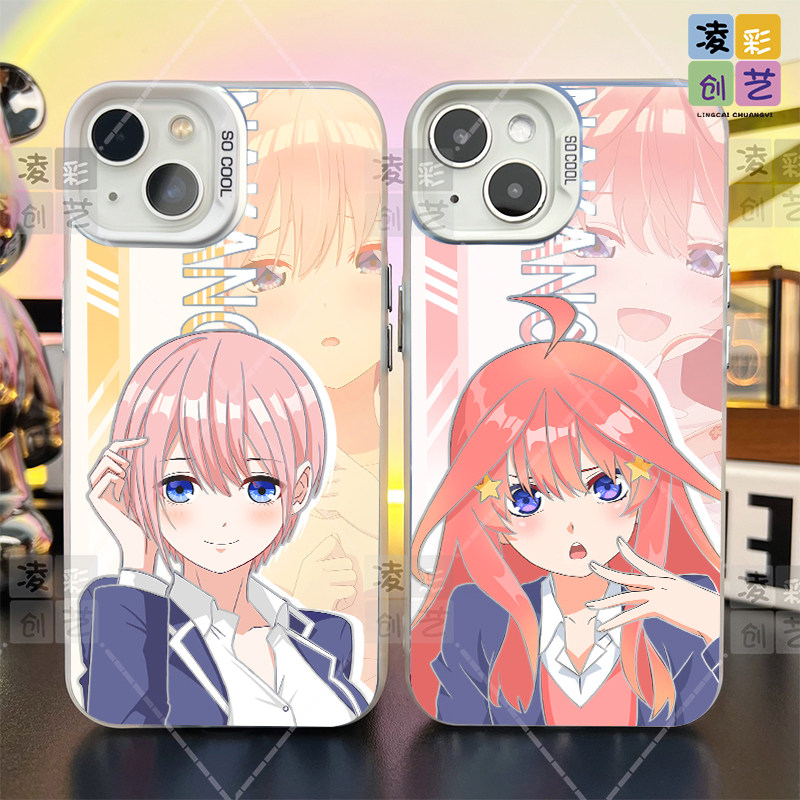 凌彩创艺动漫五等分新娘三玖手机壳适用苹果15promax华为vivoiqoo12小米14pro一加ace3红米k70至尊IMD彩银壳