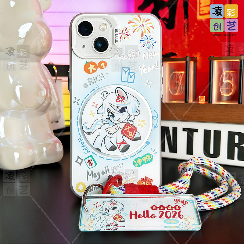 凌彩创艺原神马年芙宁娜手机壳适用苹果17promax华为vivoiqoo15小米17promax一加ace6红米k90promaxIMD彩银壳