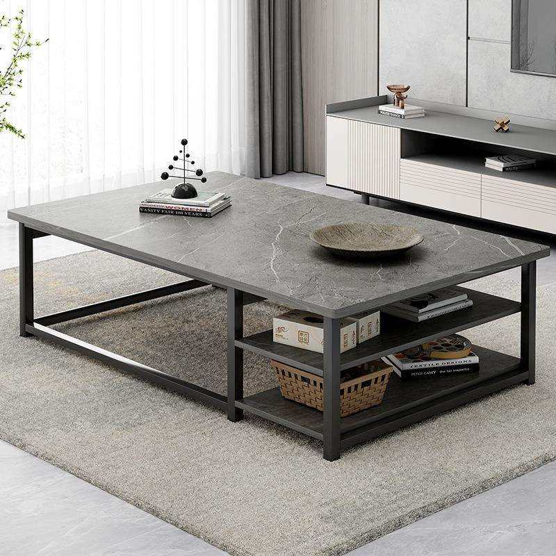 茶几家用客厅小户型轻奢意式办公室岩板色简约现代小桌子泡茶茶桌