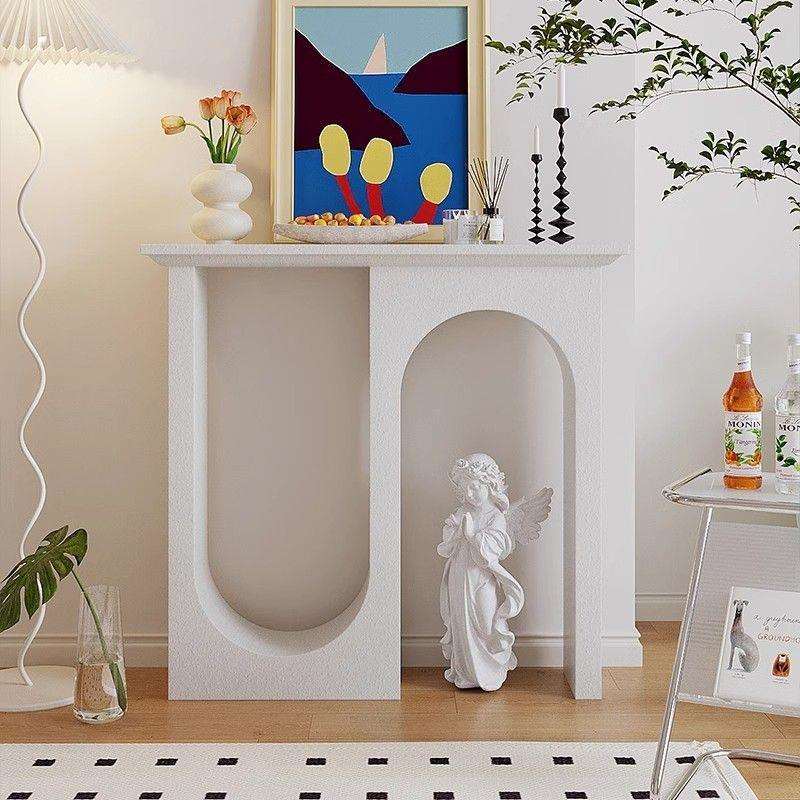 法式玄关桌极简法式玄关台走廊入户玄关柜靠墙壁炉隔断置物架