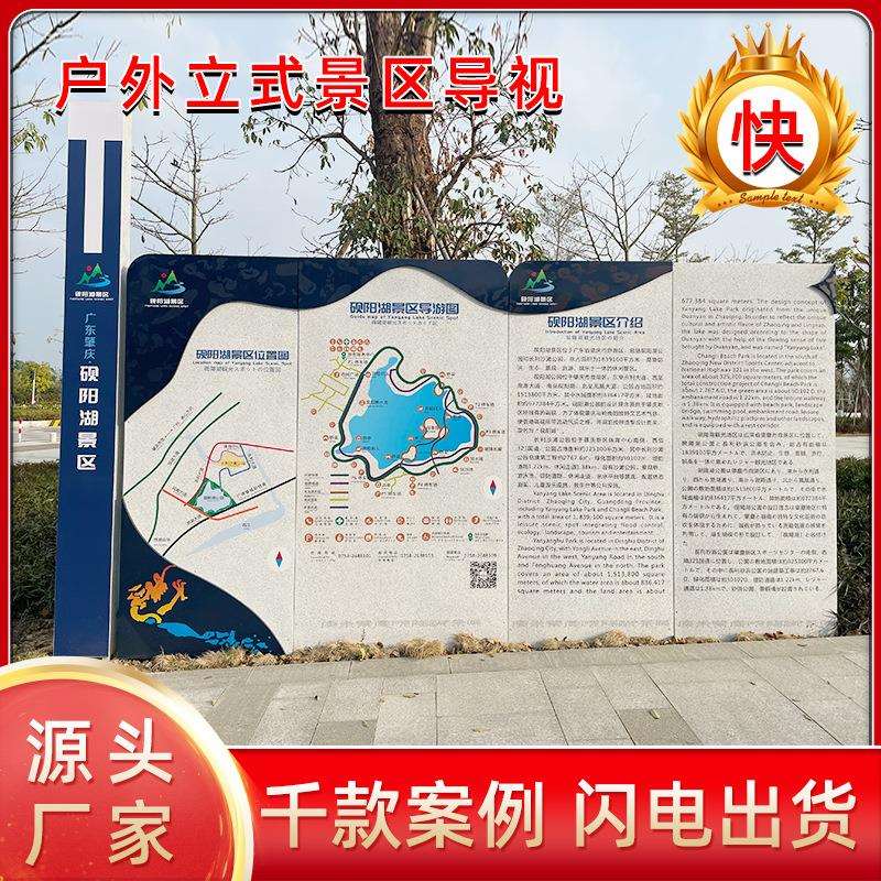 景区标识导视系统不锈钢指示指向牌户外立式广告牌公园导览介绍牌