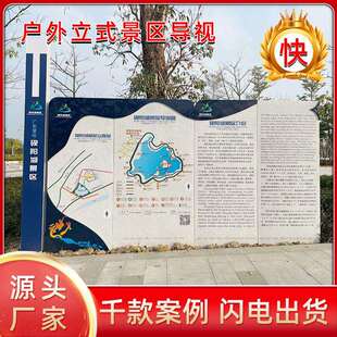 景区标识导视系统不锈钢指示指向牌户外立式广告牌公园导览介绍牌