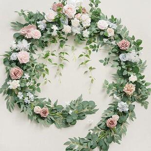 花环婚礼餐桌摆饰拱形工艺品花圣诞柳叶婚庆装饰挂件挂饰拱形门