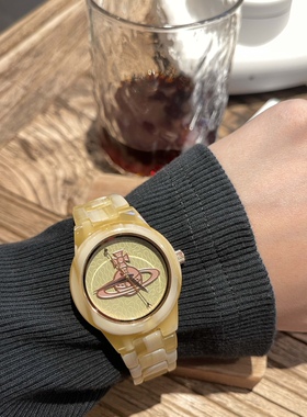 美王定制土星中古薇薇安亚克力贝母光石英芭比手表