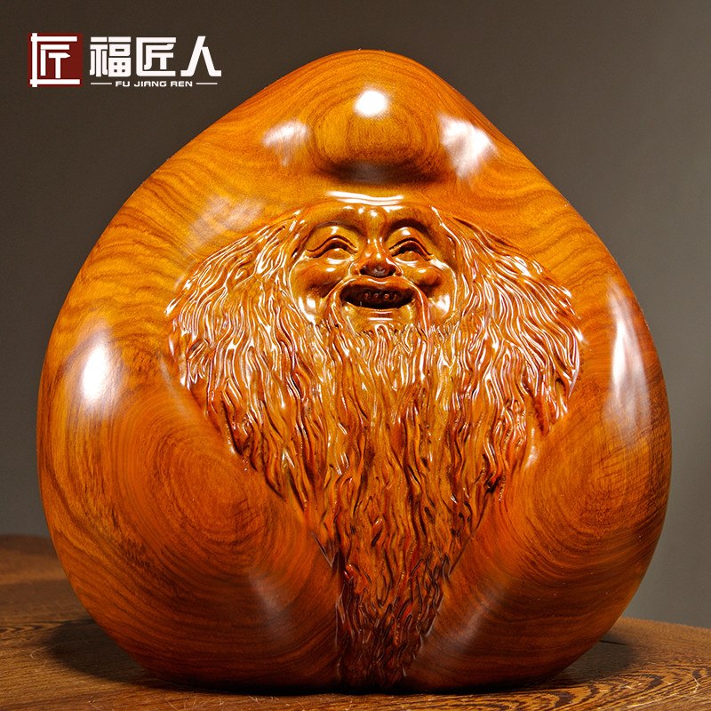 花梨寿仙家居客厅生日送礼木雕