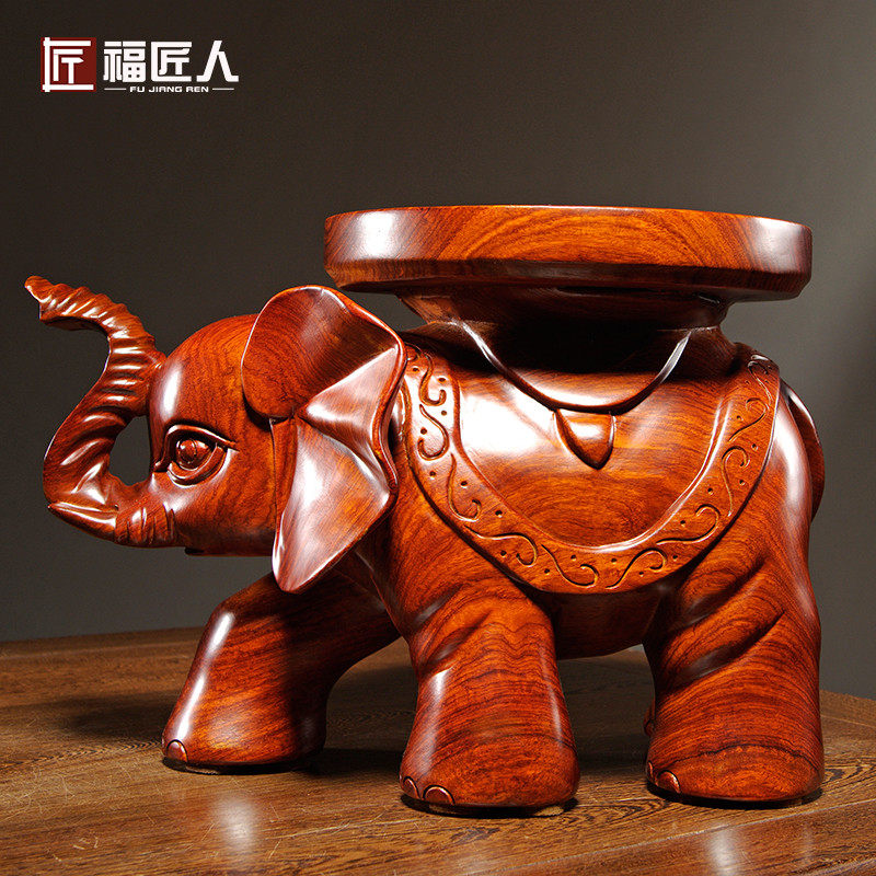 花梨大象凳子工艺品家居客厅木雕