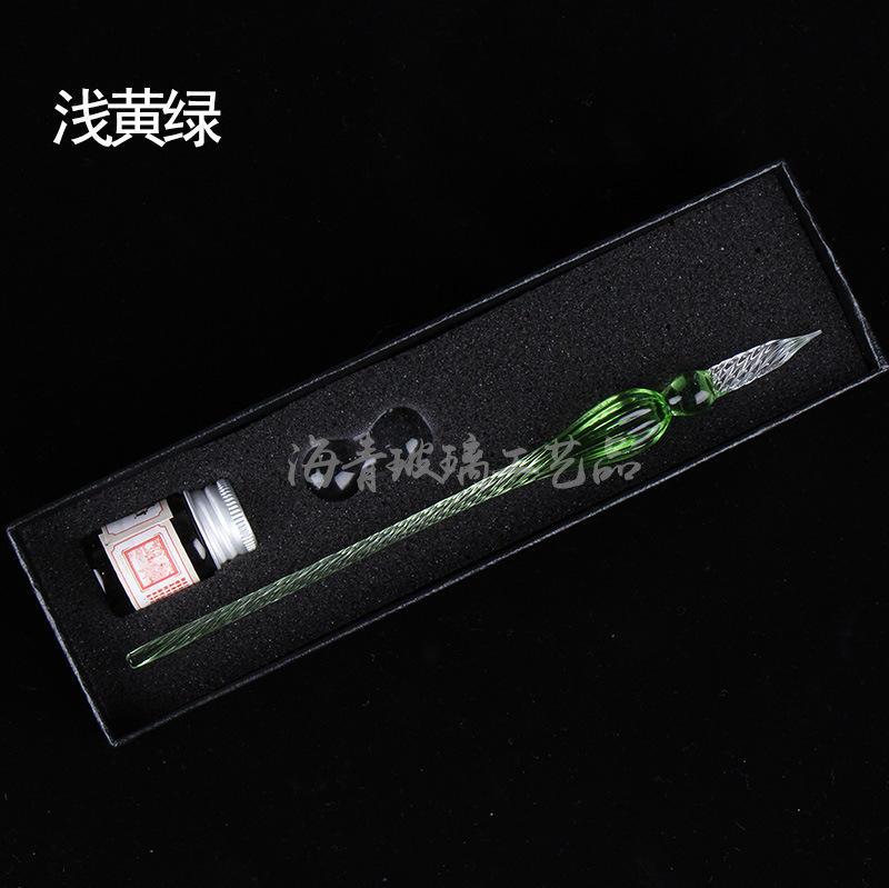 厂家 创意礼品笔 蘸水笔 签字手账彩色蘸水笔 玻璃笔礼盒爆款