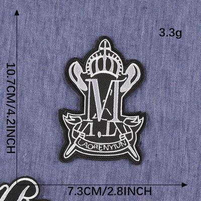 爆款刺绣贴黑白字母英文补丁服装辅料衣服包鞋帽装饰布标徽章爆款