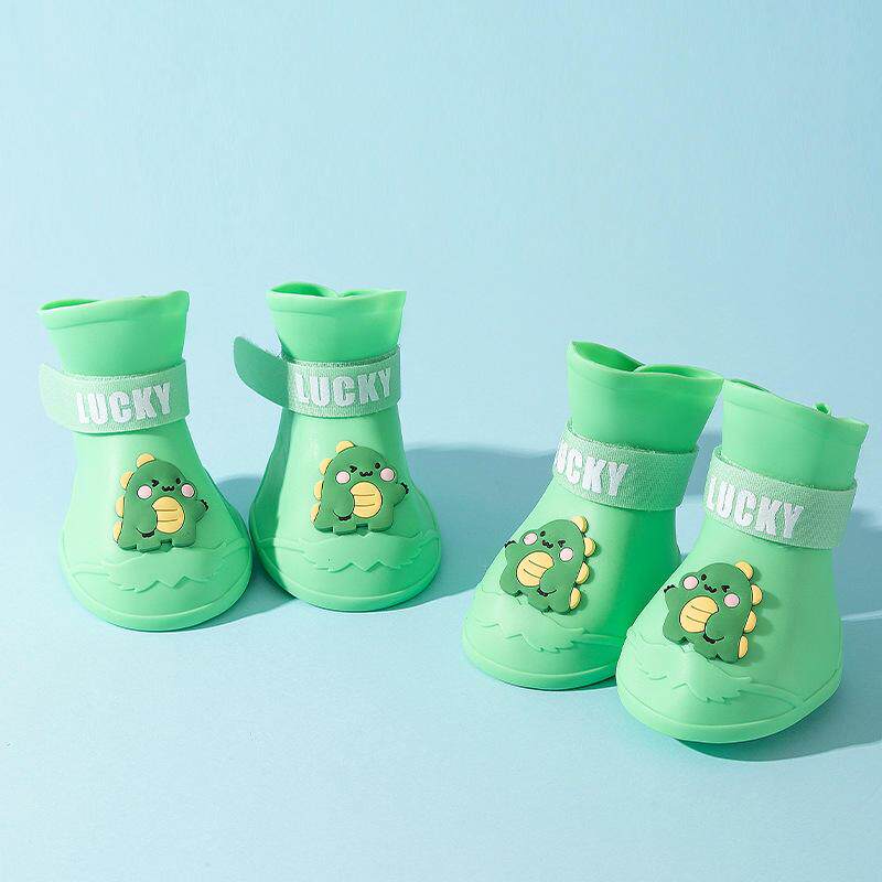 狗狗大型犬金毛大狗卡通硅胶雨鞋雨天外出防滑耐磨防水宠物狗爆款