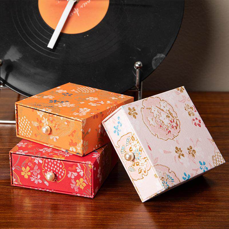 新中式抽拉首饰盒纸质国风首饰盒手串手镯饰品包装礼盒中式配爆款