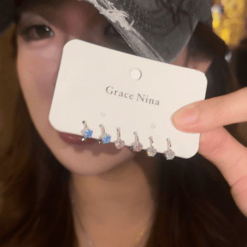 星星水钻耳扣耳骨钉养耳洞小耳圈高级感气质耳环女小众设计感耳饰
