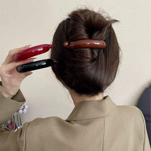 韩系简约气质高马尾扣夹复古扭扭发夹2024新款高级感盘发扣香蕉夹