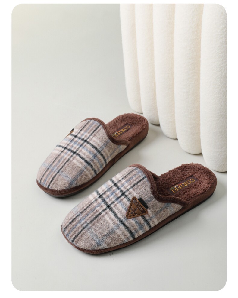 家丽芙2023秋冬季棉拖鞋新款男士家用保暖室内防滑厚底居家居拖鞋