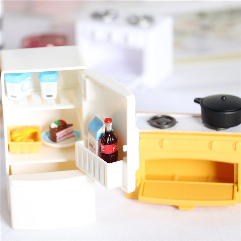 Dollhouse 娃娃屋 微缩食玩 冰箱 灶台 厨房道具模型食玩过家家