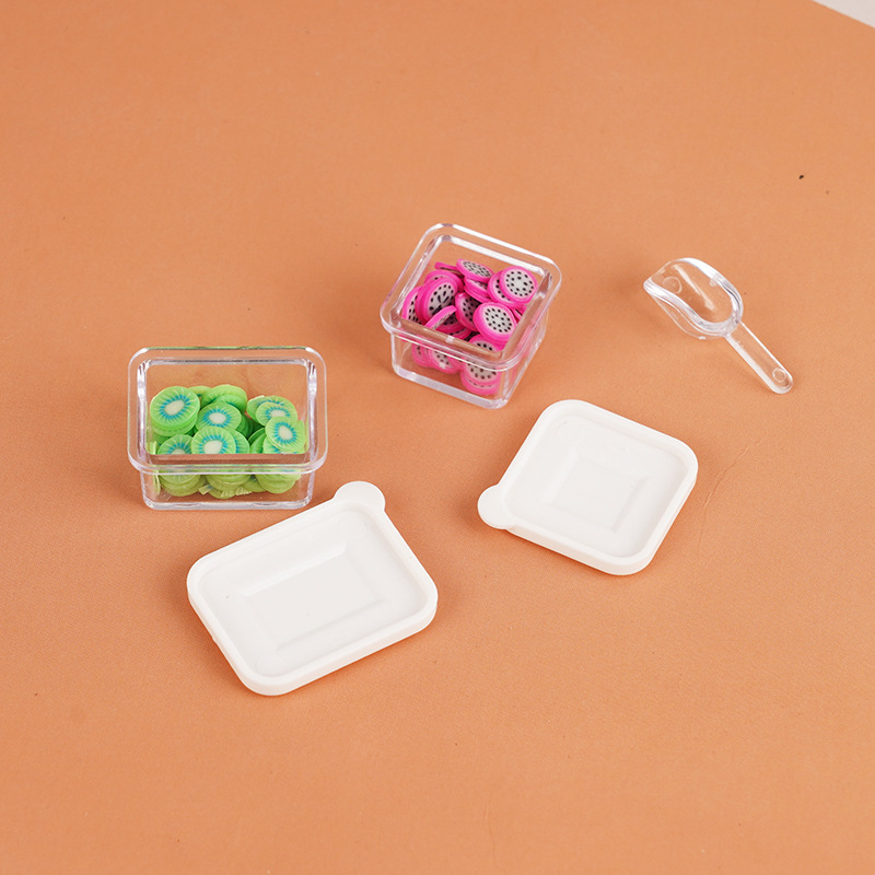 Dollhouse 娃娃屋 微缩仿真迷你 透明保鲜盒便当盒 食玩模型配件