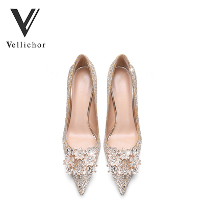 Vellichor水钻婚鞋两穿水晶鞋