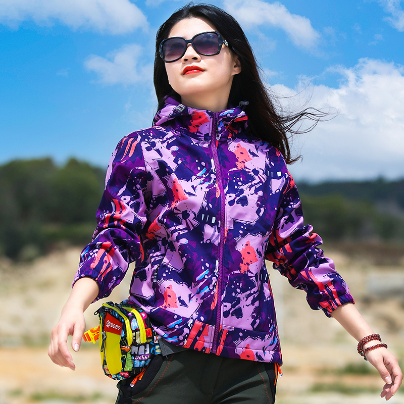 单层潮牌保暖花色迷彩抓绒软壳衣