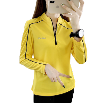 户外速干衣女春秋立领t恤